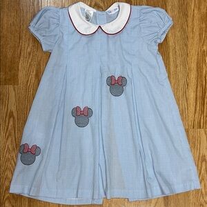 Lulu Bebe Light Blue Gingham Dress with Disney Theme